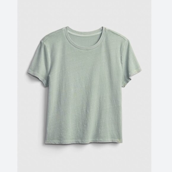 *Gap Shrunken Sage Green short-sleeved t-shirt - Picture 3 of 8